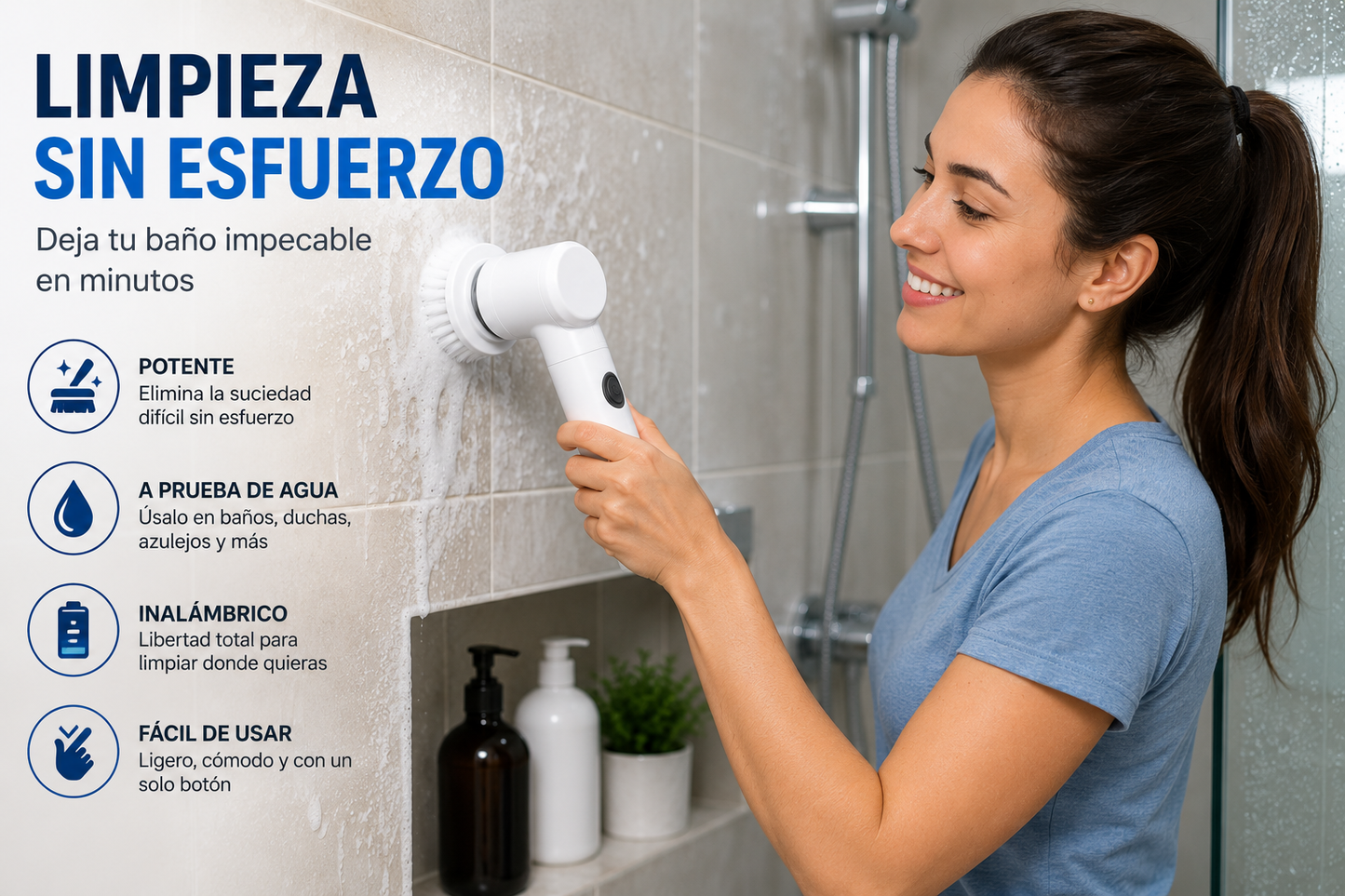 Cepillo Eléctrico Potente Inalámbrico